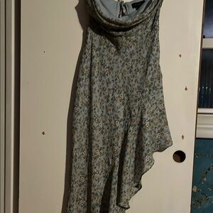 B. Smart Blue Floral Spaghetti Strap Dress